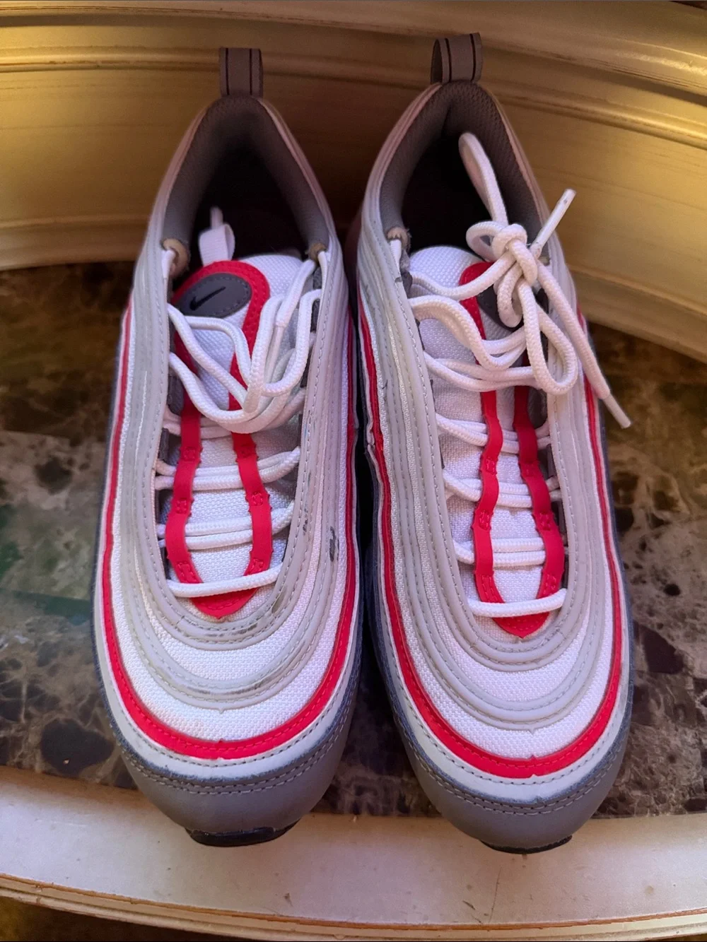 Nike Kids White, Gray, and Pink Wave Sneakers